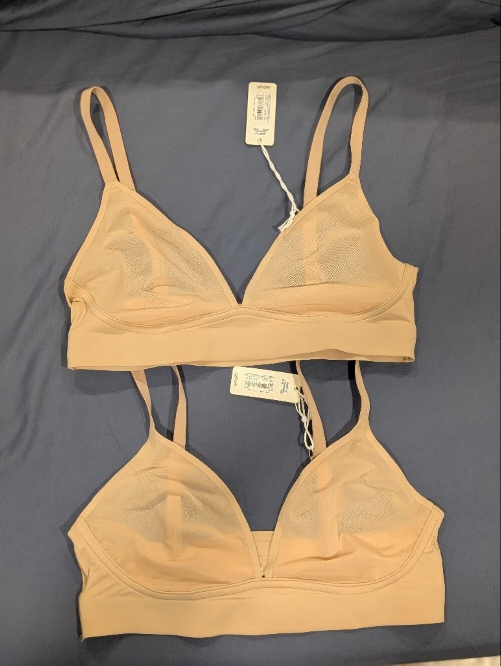 aerie Nude Mesh Bralette Duo - Light Beige